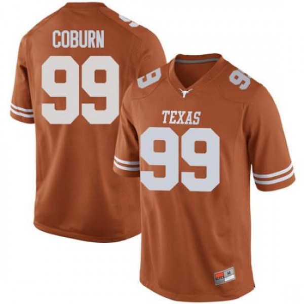 Mens Texas Longhorns #99 Keondre Coburn Replica Stitched Jersey Orange